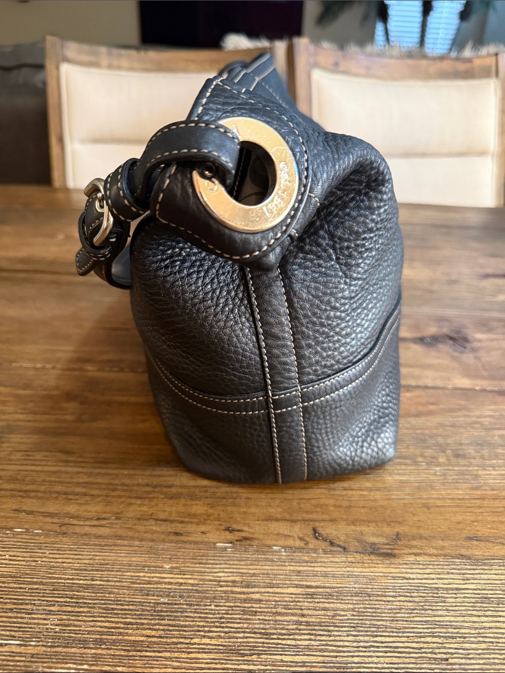 Coach Black Pebbled Leather Shoulder Hobo - Picture 9 of 14